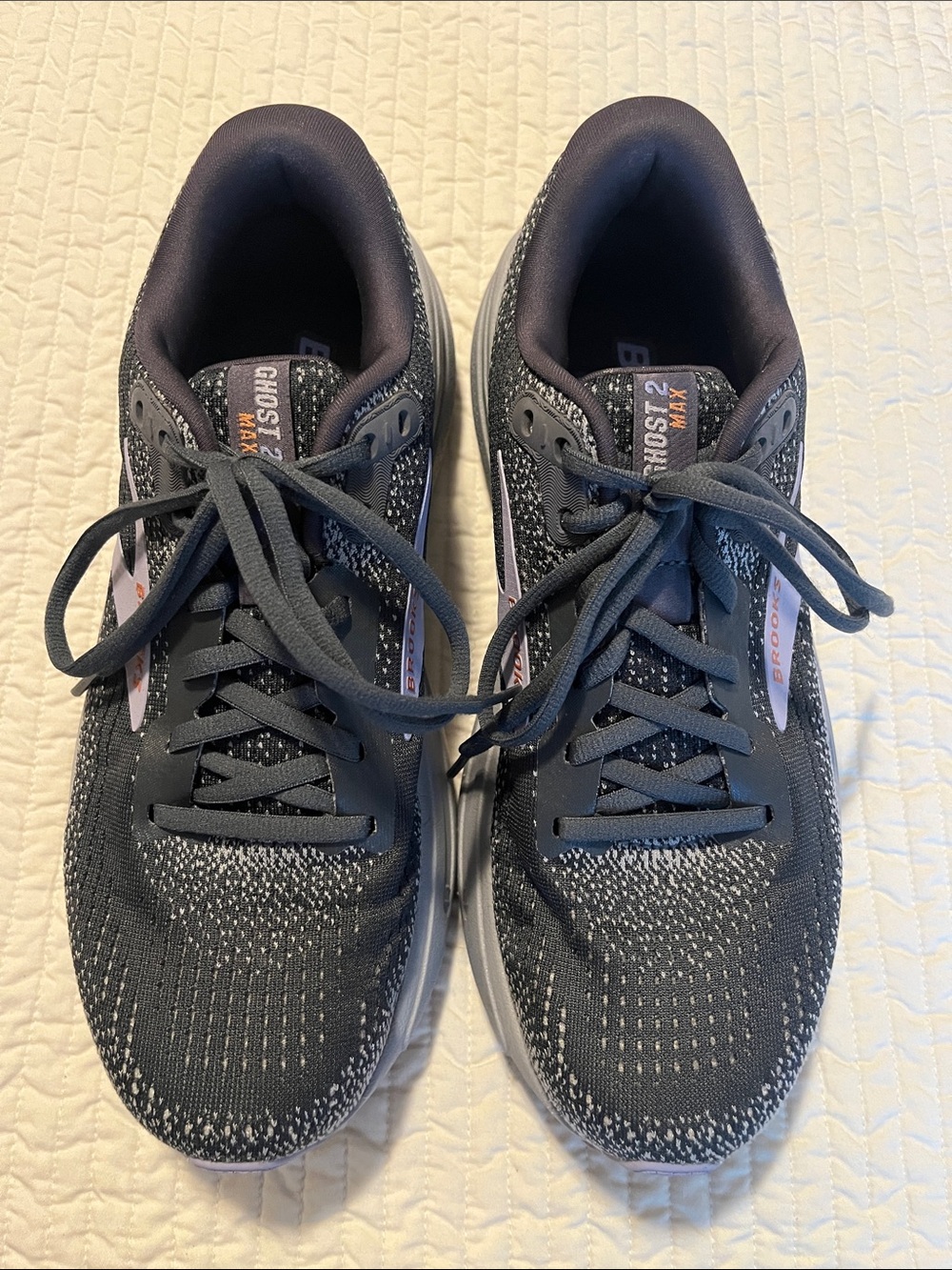 Brooks Ghost 2 Max Athletic Running Shoes - Charcoal with Blush Accents